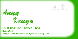 anna kenyo business card